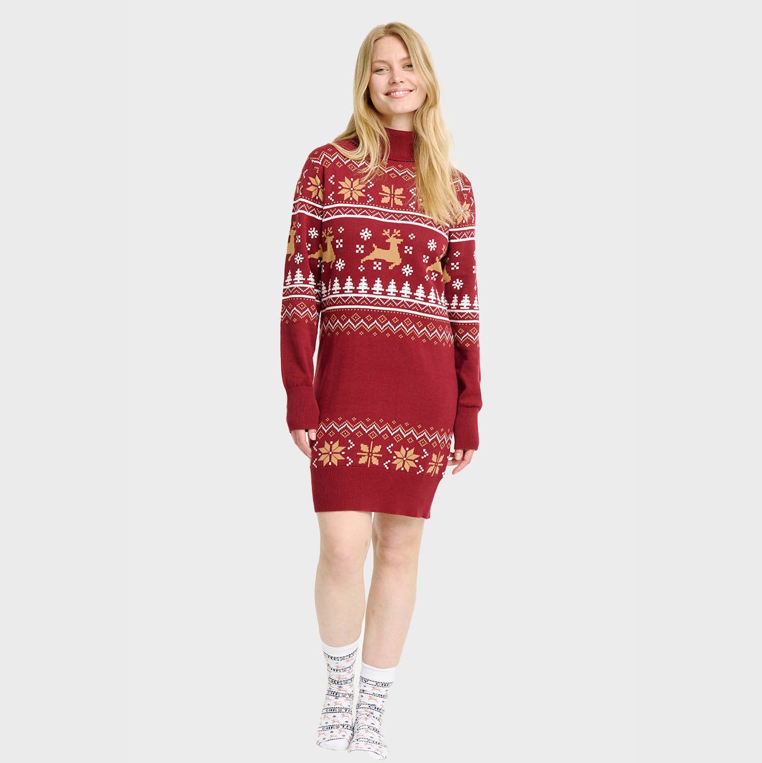 Turtleneck Christmas Dress – Women